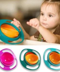 360 Rotate Spill-Proof Gyro Bowl