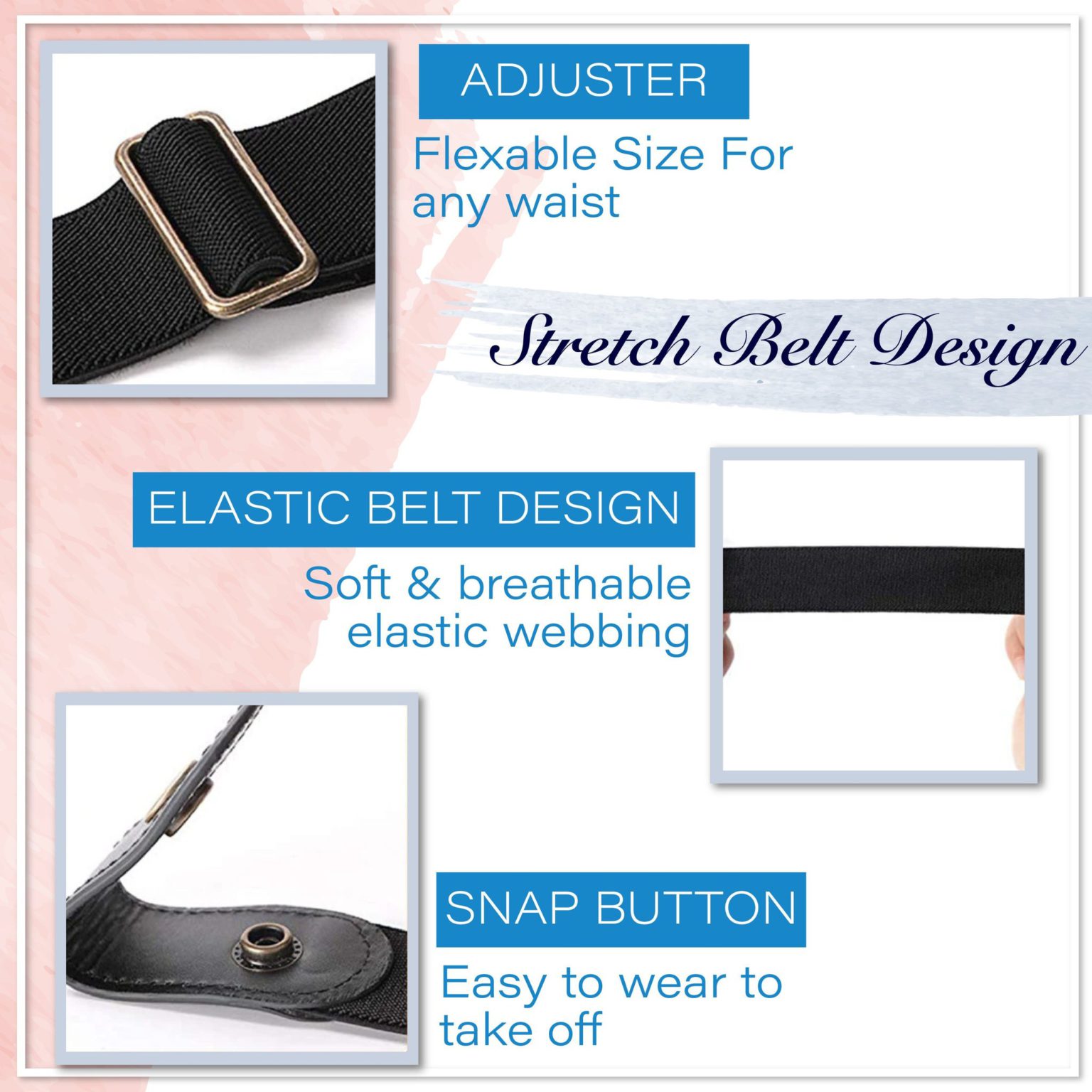 Buckle-free Invisible Elastic Waist Belts - Buy Online 75% Off - Wizzgoo