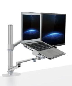 Height Adjustable Aluminum Desktop Rack Monitor Stand + Laptop Stand