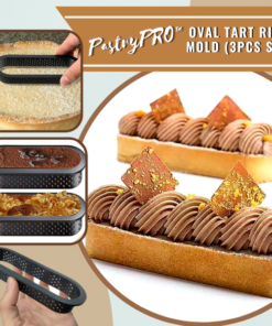 PastryPRO Oval Tart Ring Mold (3pcs Set)