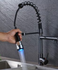 LED Kitchen Spring Deck Mounted Faucet