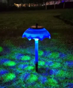 Alternative view of 2021 New Solar Colorful Flashing Umbrella Garden Lawn Lamp