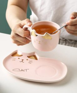 Cat Coffee Cup And Coaster