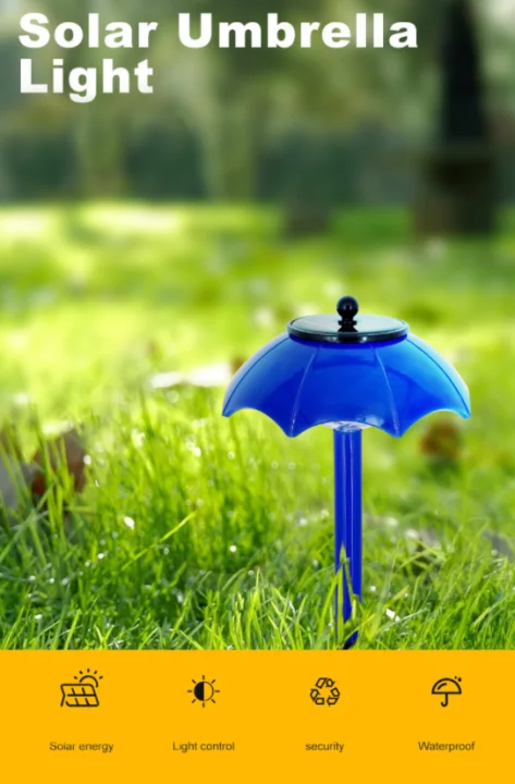 2021 New Solar Colorful Flashing Umbrella Garden Lawn Lamp