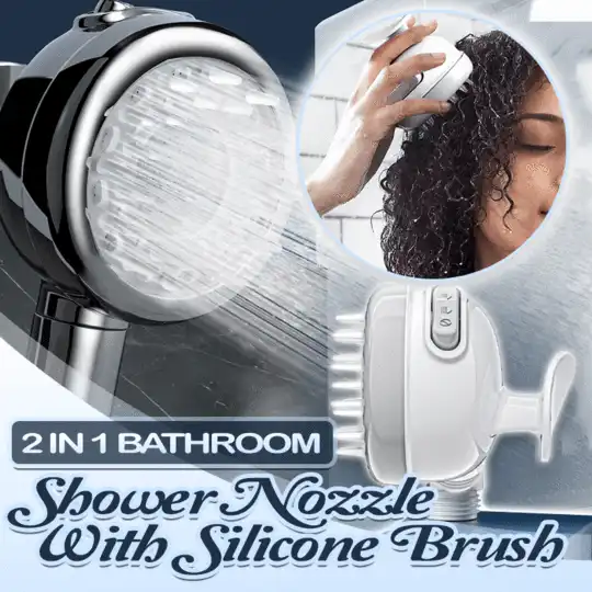 2 In 1 Bathroom Shower Nozzle With Silicone Brush
