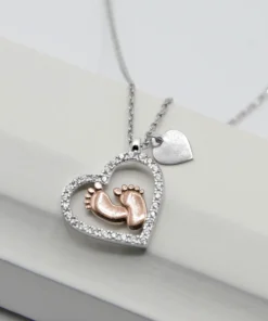 Alternative view of To My Mommy - Baby Feet Heart Pendant Necklace Gift Set