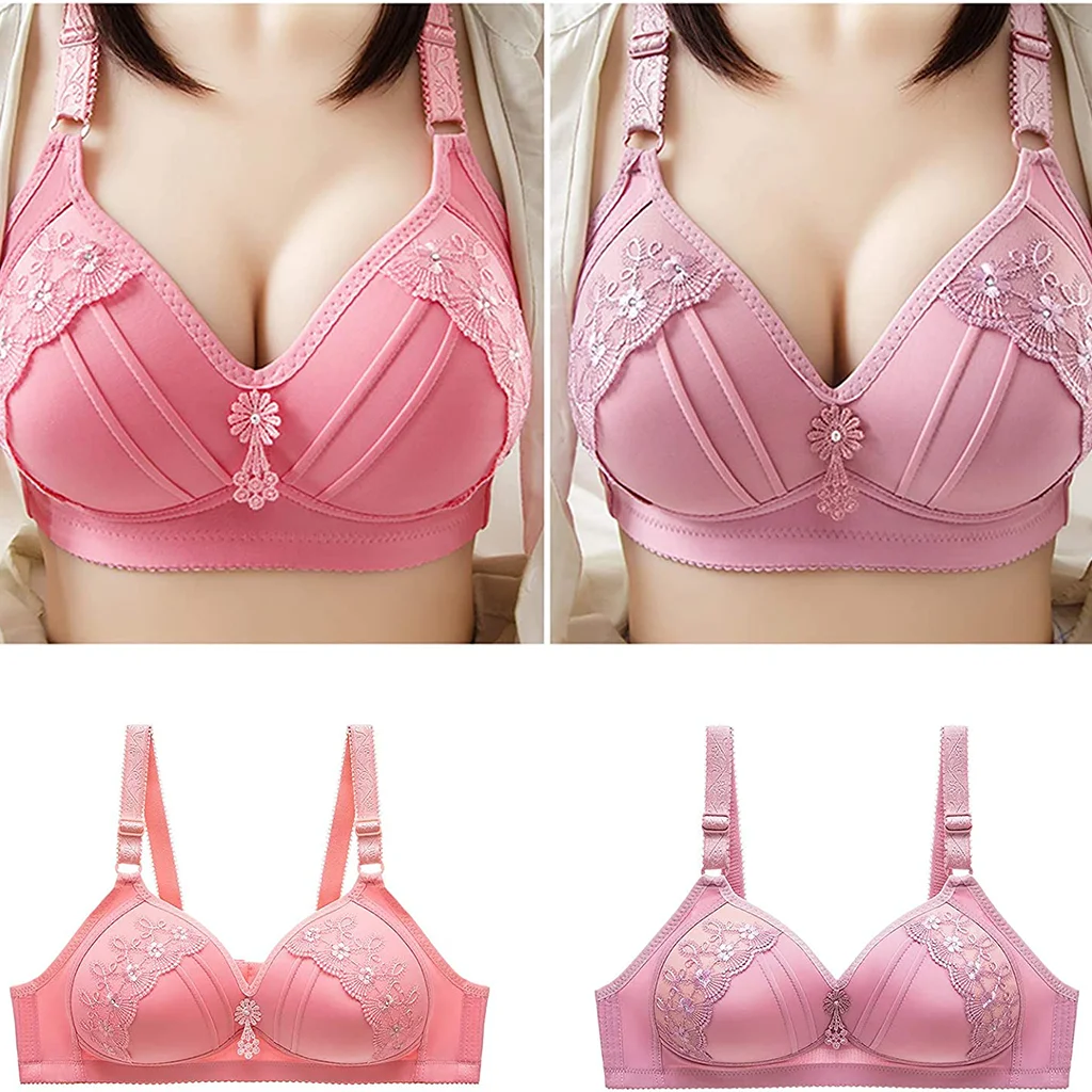 2021 New Real Plus Size Embroidered💝Non-Wired Bra - Image 9