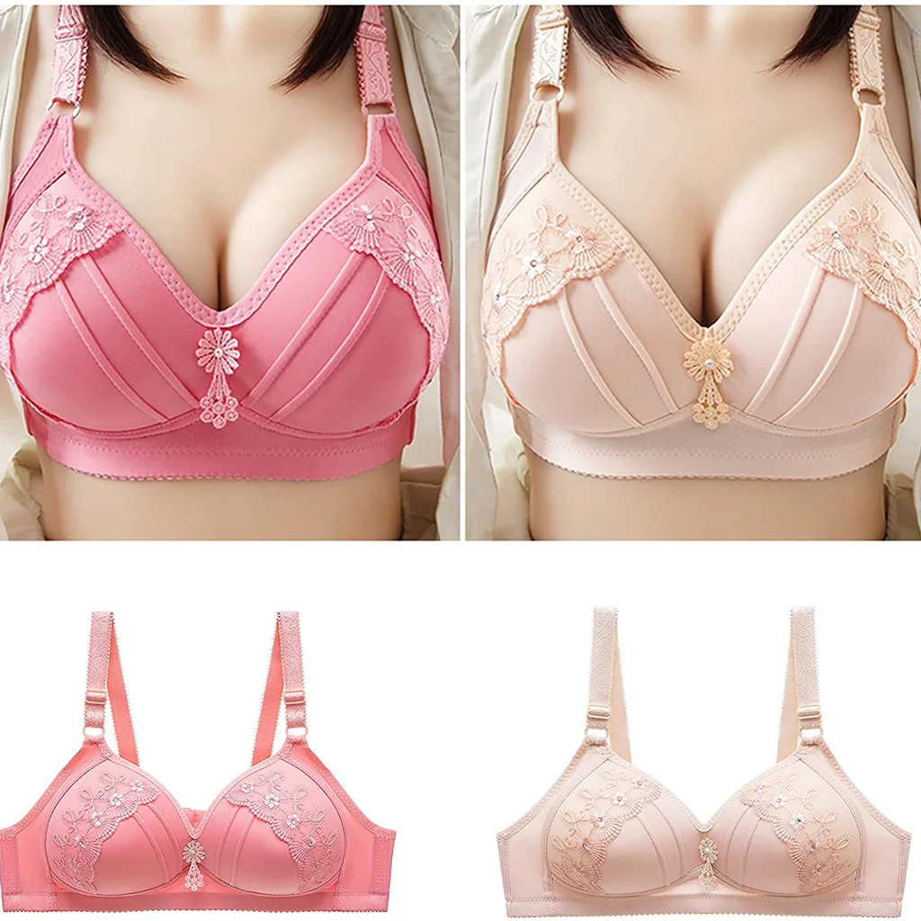 2021 New Real Plus Size Embroidered💝Non-Wired Bra - Image 8