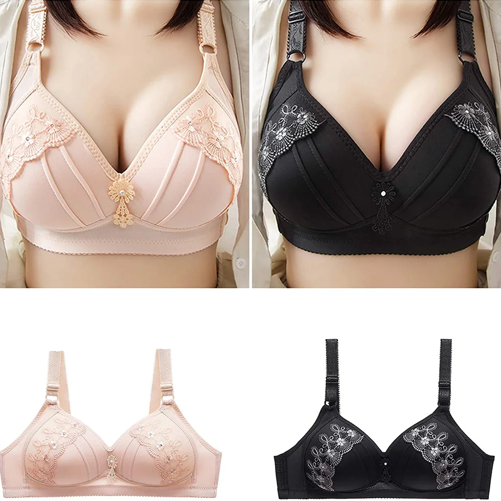 2021 New Real Plus Size Embroidered💝Non-Wired Bra - Image 7