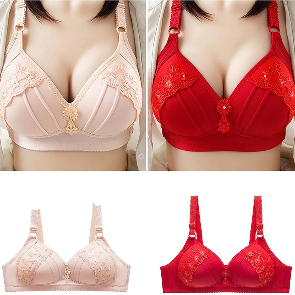 2021 New Real Plus Size Embroidered💝Non-Wired Bra - Image 6