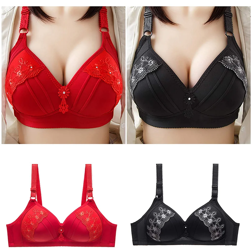 2021 New Real Plus Size Embroidered💝Non-Wired Bra - Image 5