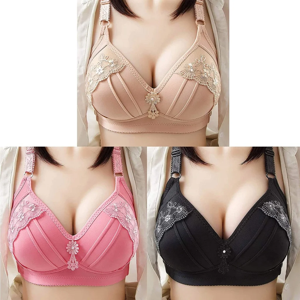 2021 New Real Plus Size Embroidered💝Non-Wired Bra - Image 17