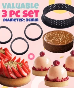 Alternative view of Round Tart Ring Pastry Mold (3 pc Set)