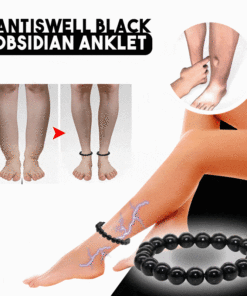 AntiSwell Black Obsidian Anklet