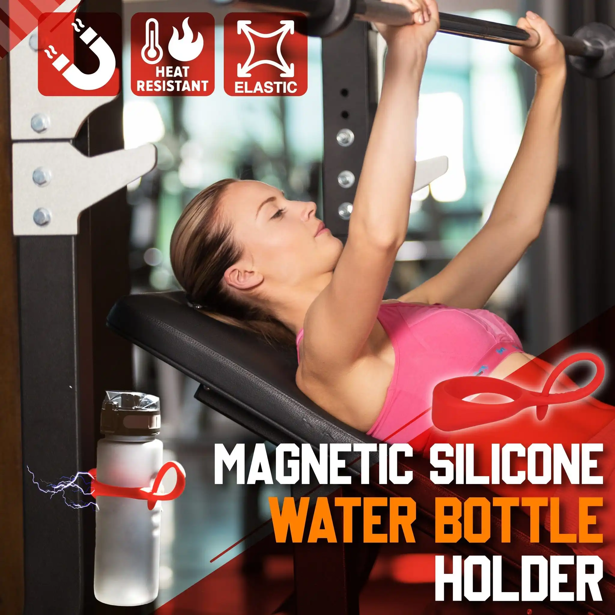 Magnetic Silicone Water Bottle Holder