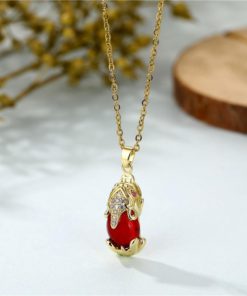 Red Garnet Pixiu Wealth Necklace