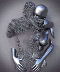 Alternative view of Love Heart Gray – 3D Art Wall