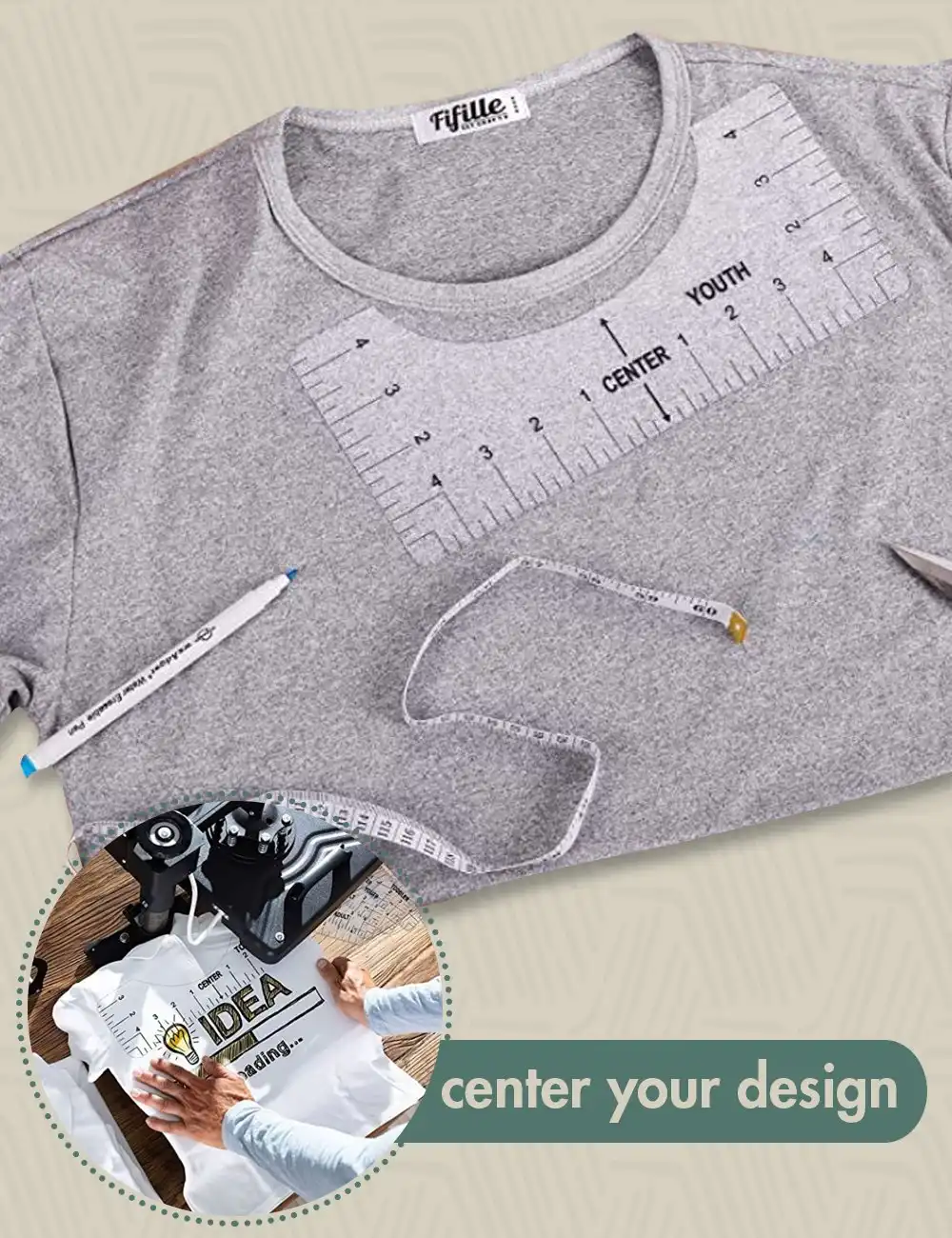 T Shirt Printing Guide Ruler - Image 6