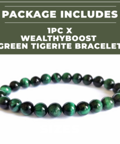 Alternative view of WealthyBoost Green Tigerite Bracelet