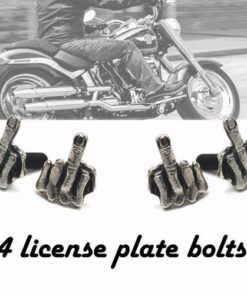 Handmade License Plate Custom Bolts-Middle Finger