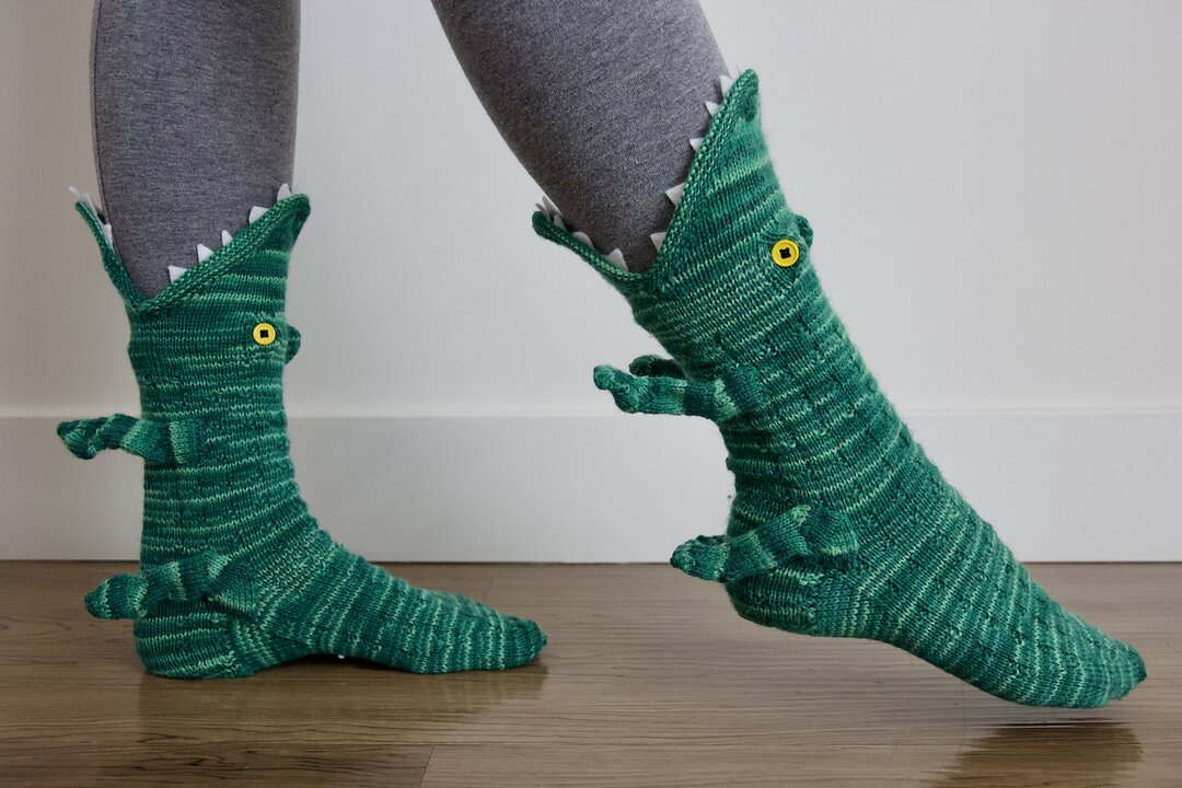 Gift-Knit Crocodile Socks