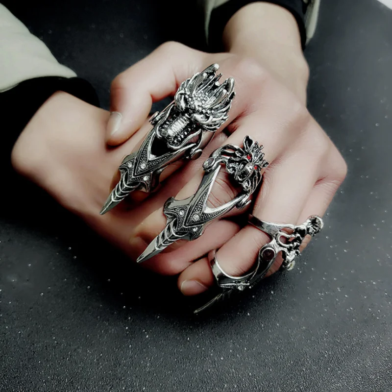 🎃Early Halloween Promotion🎃Vintage Punk Rings - Image 14