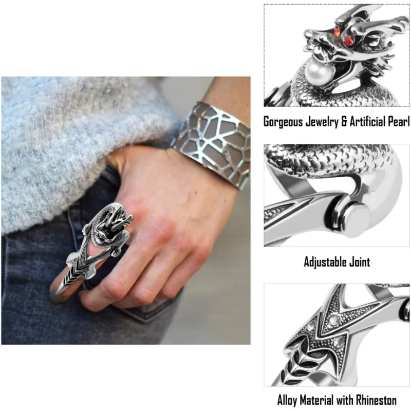 🎃Early Halloween Promotion🎃Vintage Punk Rings - Image 9
