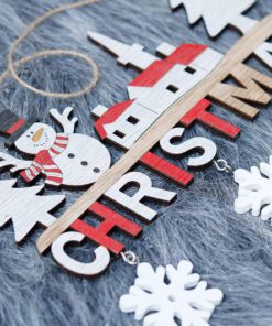 Alternative view of Wood Christmas Door Hanging Oranments