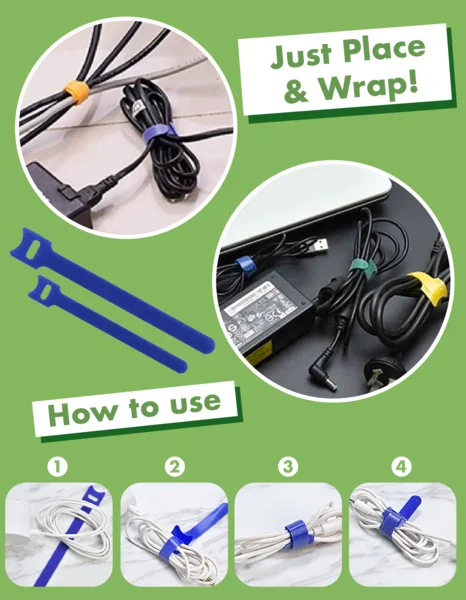 ZipN Reusable Cord Organizing Velcro 50pcs Set - Image 6