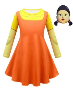 Alternative view of Squid Game wooden man cosplay costume dress with mask suit female