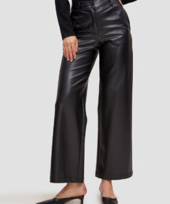 PU Leather Straight Pants