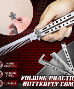 Stainless Steel Folding Practice Butterfly Comb