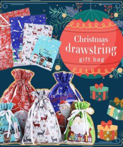 Christmas Drawstring Gift Bag Pack