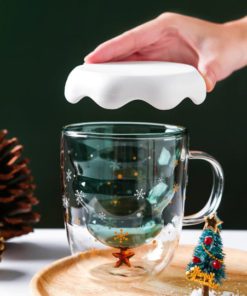 Double-Layer Glass Cup Christmas Edition