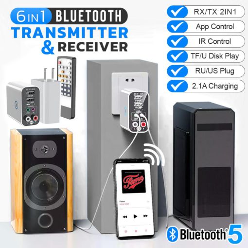 6 in 1 Bluetooth Transmitter And Receiver