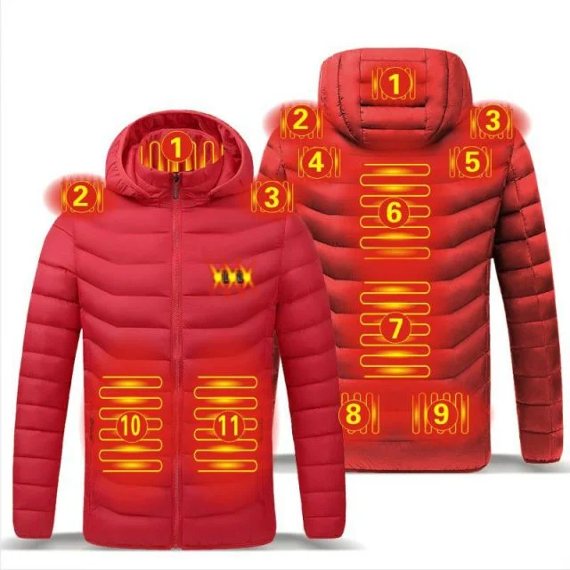 11 Panel Heated Jacket with removable Hoodie - Image 7