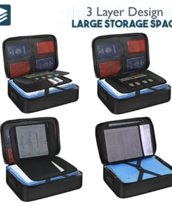 Alternative view of Large Capacity Documents Organizing Locked Padfolio Pouch