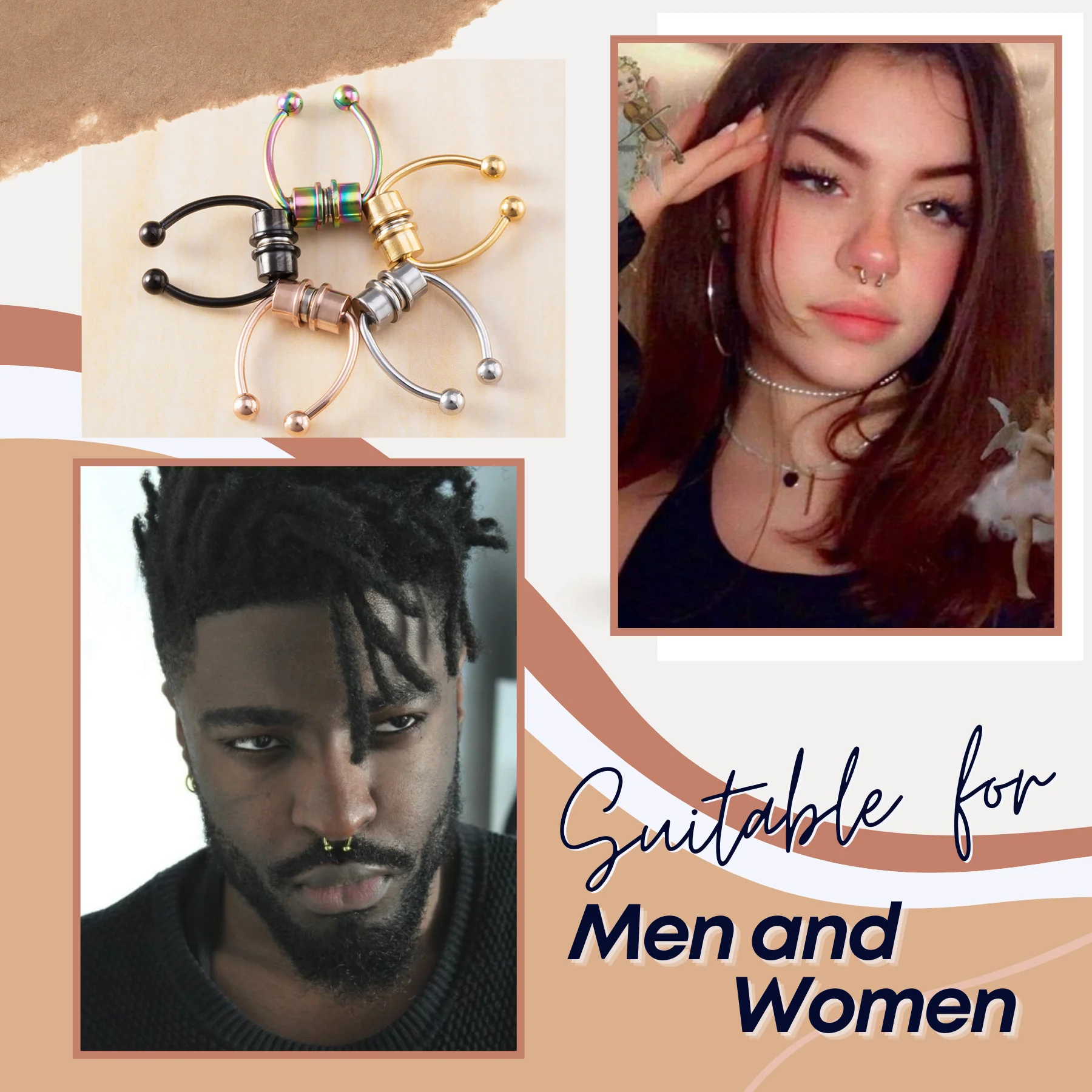 Funky Magnetic Nose Ring - Image 14