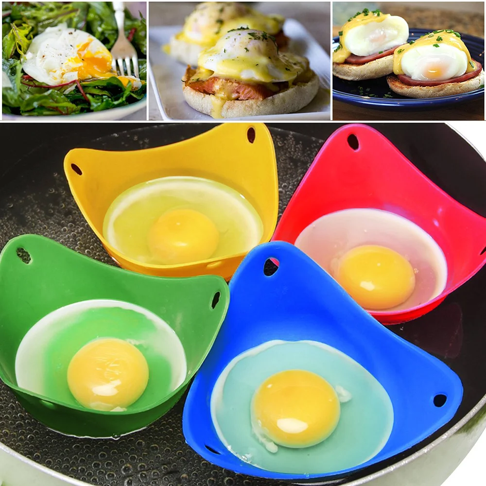 4 PIECE SILICONE EGG POACHERS