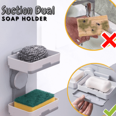SUCTION DUAL SOAP HOLDER