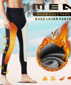 Men Warm Knee Pads Base Layer Pants
