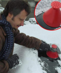 Snow scraper for automobile glass