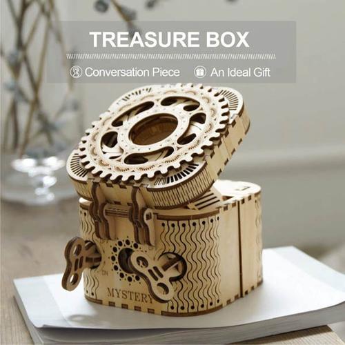 DIY 3D Treasure Box Wooden Puzzle (123 Pcs)