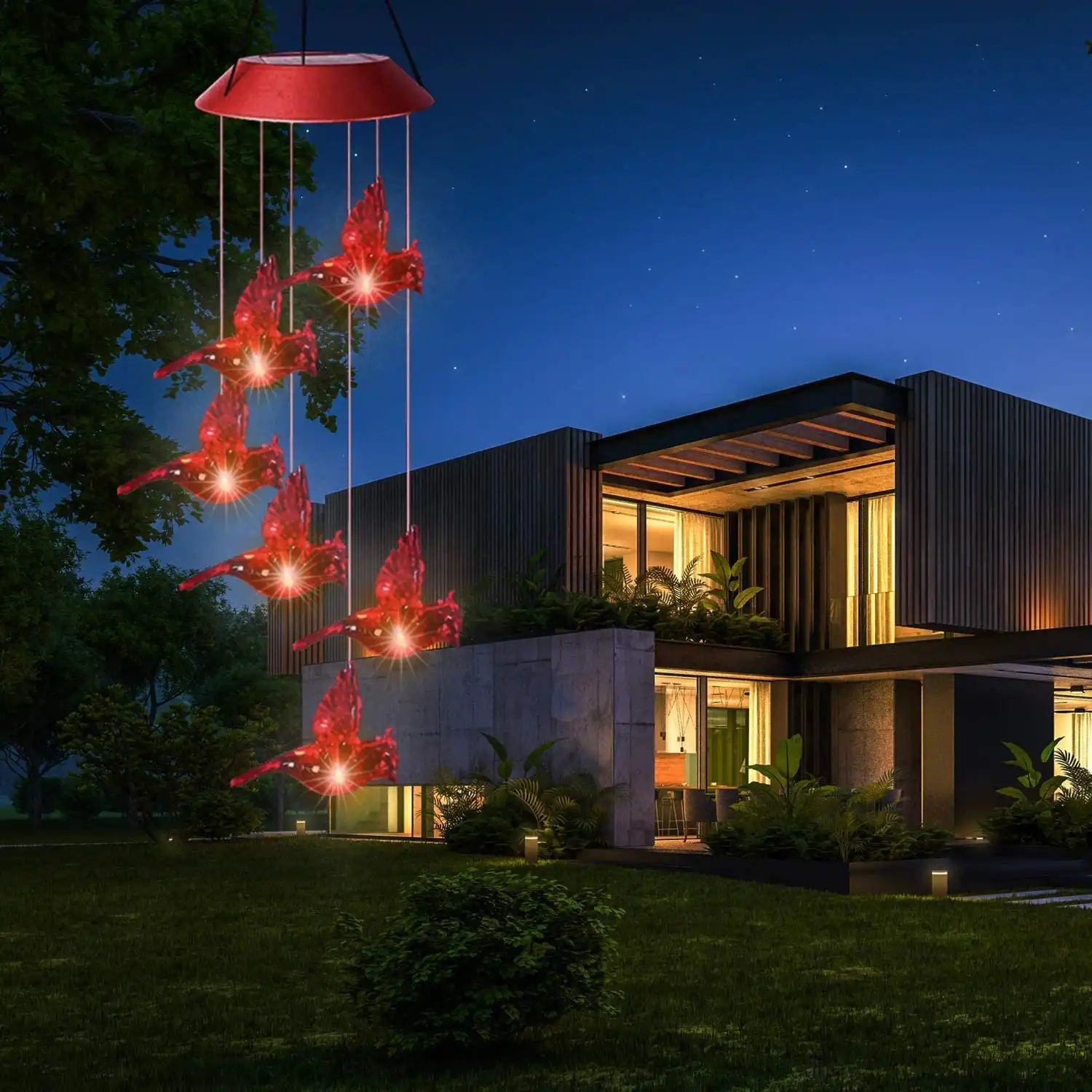 Solar Cardinal Wind Chime Light - Image 4