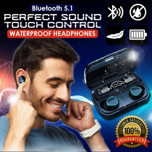 Bluetooth 5.1 Perfect Sound Touch Control Waterproof Headphones
