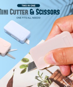 Retractable Mini Cutter And Scissor 2PCS