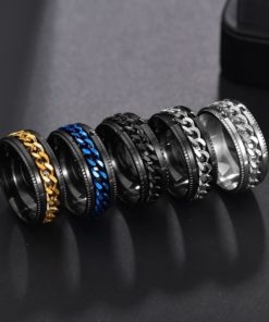 High-Quality Stainless Steel Rotatable Fashion Rings
