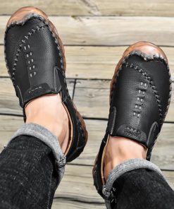Men's Hand-Woven Casual Leather Loafers