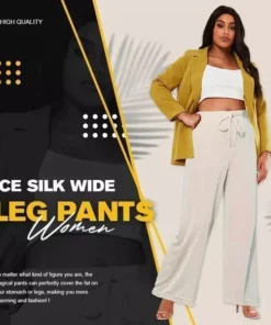 Ladies Ice Silk Wide Leg Pants