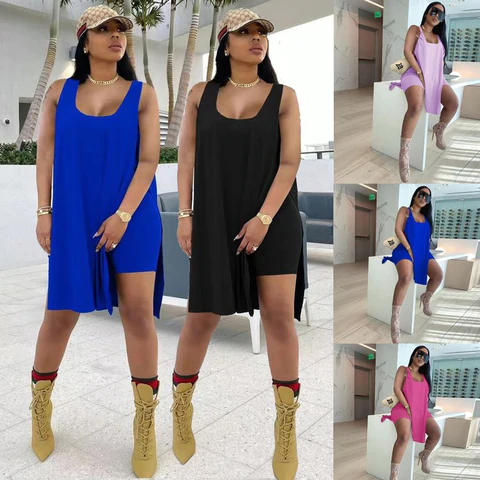 LAST DAY 70% OFF-💃Less Is More Set🔥2022 U-neck sleeveless dress& Shorts Set